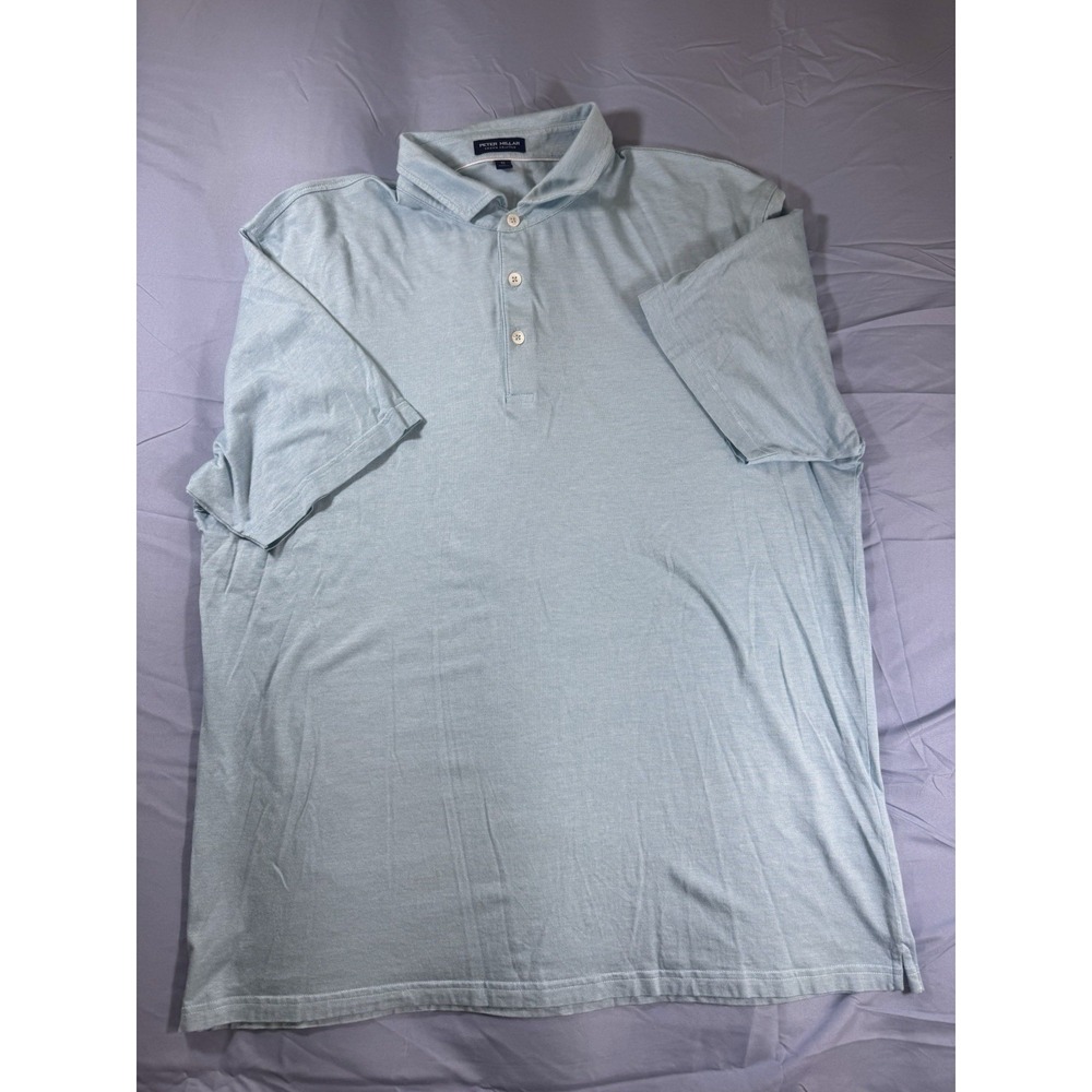Peter Millar Men's Crown Crafted Light Blue Polo Size XL